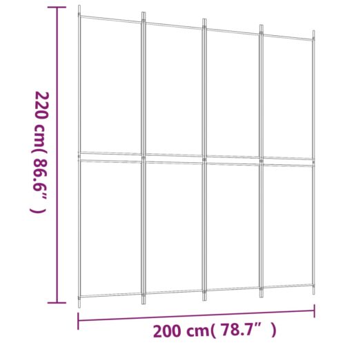 4-Panel Room Divider Folding Privacy Screen Stand Anthracite 200x220cm Fabric - Image 8