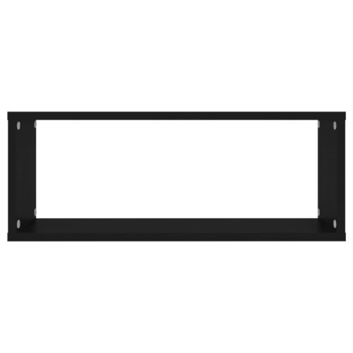 Wall Cube Shelves 2pcs Black 60x15x23cm Engineered Wood - Image 5