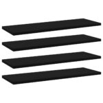 Bookshelf Boards 4pcs Black 60x20x1.5cm Engineered Wood