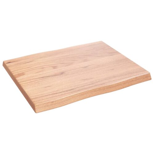 Table Top Light Brown 60x50x(2-4)cm Treated Solid Wood DIY Desk Panel Board - Image 2