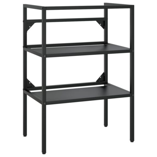 Bathroom Washbasin Frame Black 59x38x83cm Iron