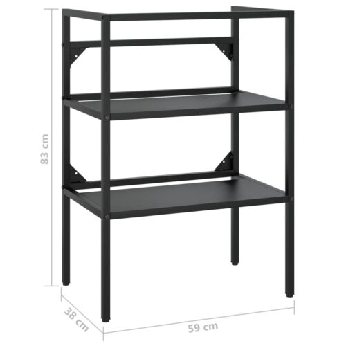 Bathroom Washbasin Frame Black 59x38x83cm Iron - Image 7