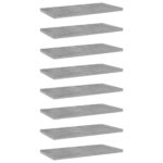 Bookshelf Boards 8pcs Concrete Grey 40x20x1.5cm Engineered Wood