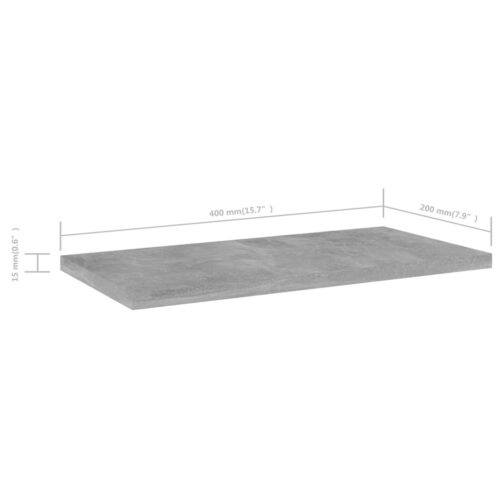 Bookshelf Boards 8pcs Concrete Grey 40x20x1.5cm Engineered Wood - Image 5