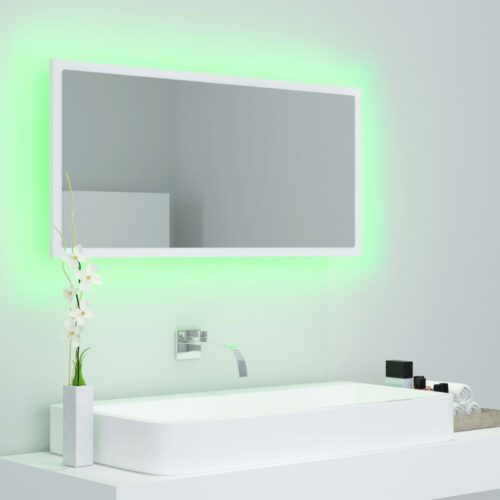 LED Bathroom Mirror White 90x8.5x37cm Acrylic - Image 10