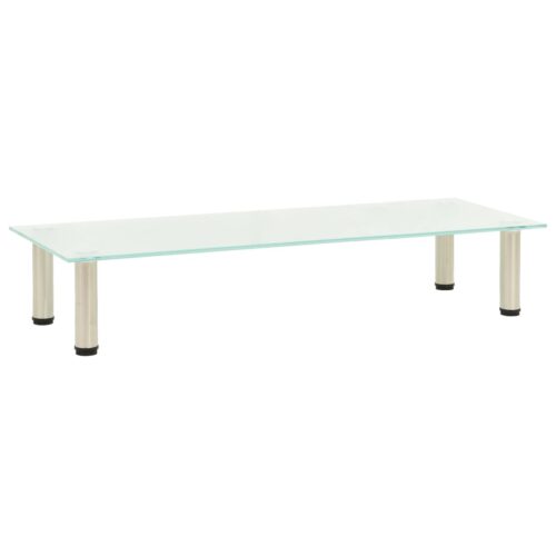 TV Stand Frosted 100x35x17cm Tempered Glass