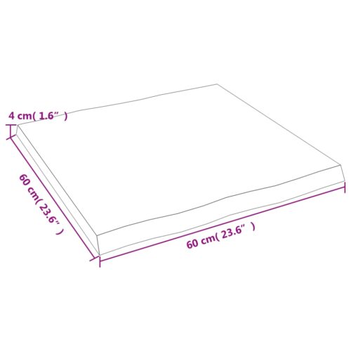 Table Top Light Brown 60x60x(2-4)cm Treated Solid Wood DIY Desk Panel Board - Image 7