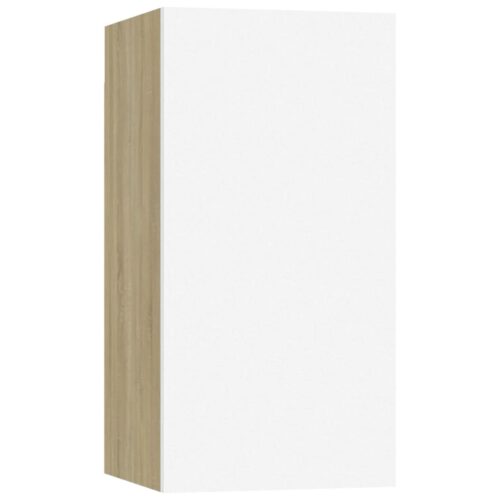TV Cabinet White Sonoma Oak 30.5x30x60cm Engineered Wood