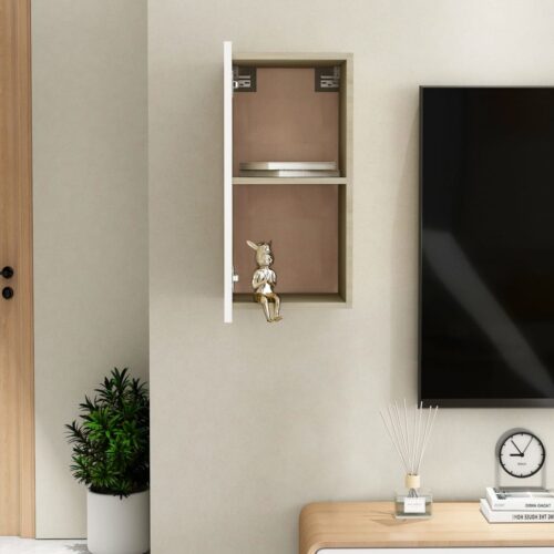 TV Cabinet White Sonoma Oak 30.5x30x60cm Engineered Wood - Image 9