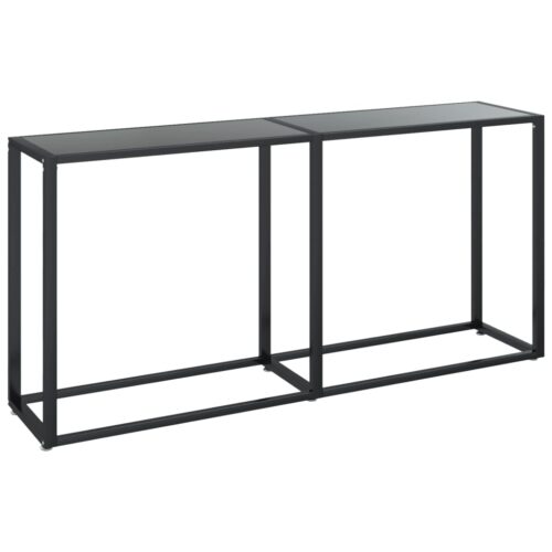 Console Table Black 160x35x75.5cm Tempered Glass - Image 2