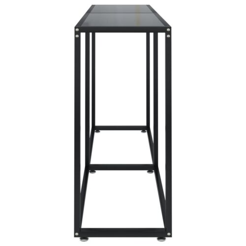 Console Table Black 160x35x75.5cm Tempered Glass - Image 4