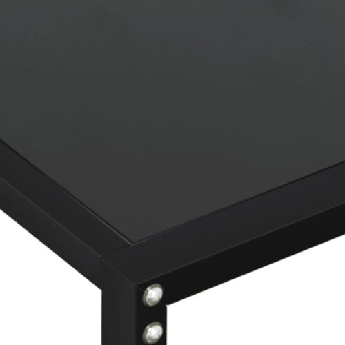 Console Table Black 160x35x75.5cm Tempered Glass - Image 5