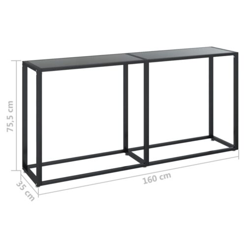 Console Table Black 160x35x75.5cm Tempered Glass - Image 6