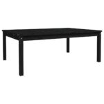 Wooden Garden Table Outdoor Patio Lounge Coffee Tea Sofa Stand Pine Wood Black 121x82.5x45cm