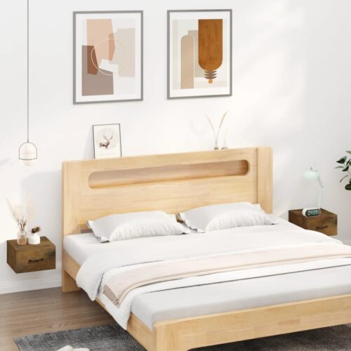 Wall-mounted Bedside Cabinets 2pcs Smoked Oak 35x35x20cm - Image 11