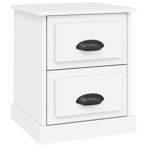 Bedside Cabinet White 39x39x47.5cm Engineered Wood - Image 2