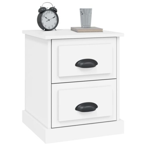 Bedside Cabinet White 39x39x47.5cm Engineered Wood - Image 4