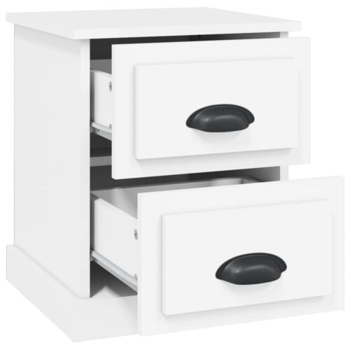 Bedside Cabinet White 39x39x47.5cm Engineered Wood - Image 6