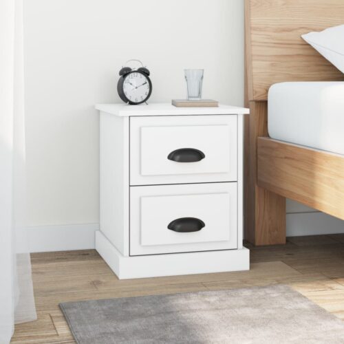 Bedside Cabinet White 39x39x47.5cm Engineered Wood - Image 11