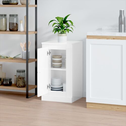 High Gloss Wooden Sideboard Buffet Cabinet Storage Shelf Cupboard Table White - Image 3