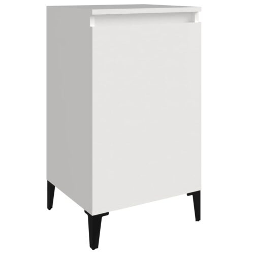 Bedside Cabinet High Gloss White 40x35x70cm Engineered Wood - Image 2
