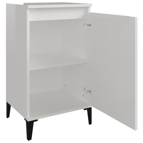 Bedside Cabinet High Gloss White 40x35x70cm Engineered Wood - Image 6