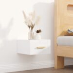 Wall-mounted Bedside Cabinets 2pcs High Gloss White 35x35x20cm