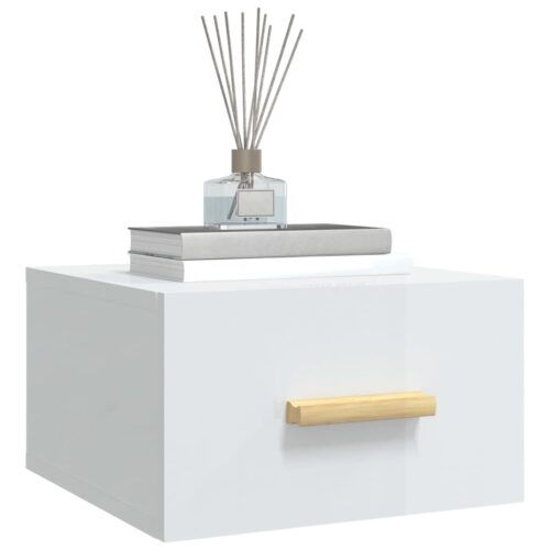 Wall-mounted Bedside Cabinets 2pcs High Gloss White 35x35x20cm - Image 4