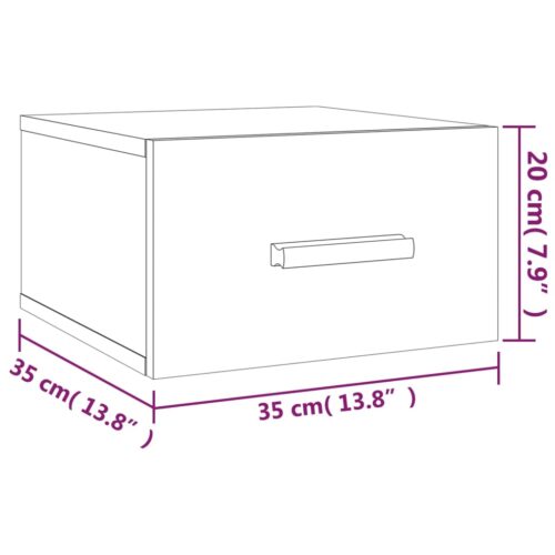 Wall-mounted Bedside Cabinets 2pcs High Gloss White 35x35x20cm - Image 10