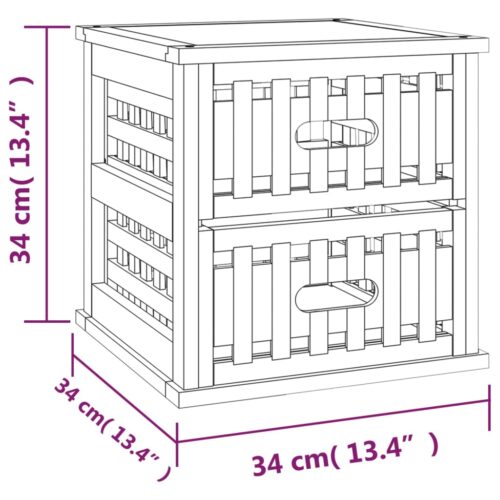 Bedside Cabinets 2pcs 34x34x34cm Solid Wood Walnut - Image 8