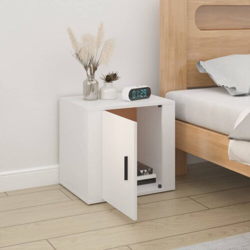 Bedside Cabinet White 50x39x47cm - Image 3