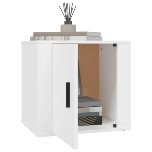 Bedside Cabinet White 50x39x47cm - Image 4