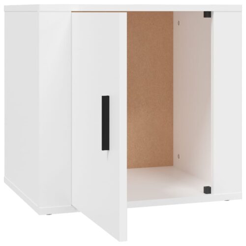 Bedside Cabinet White 50x39x47cm - Image 7