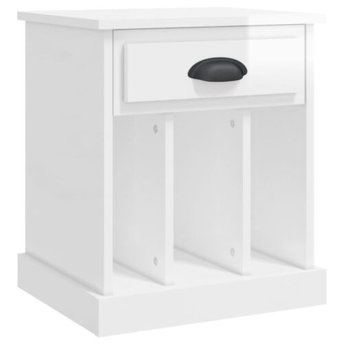 Bedside Cabinet High Gloss White 43x36x50cm - Image 2