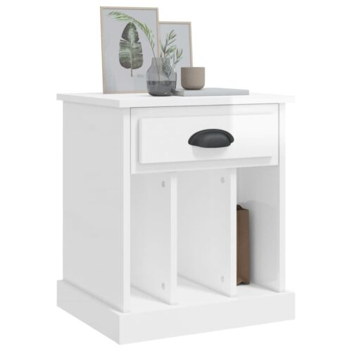 Bedside Cabinet High Gloss White 43x36x50cm - Image 4