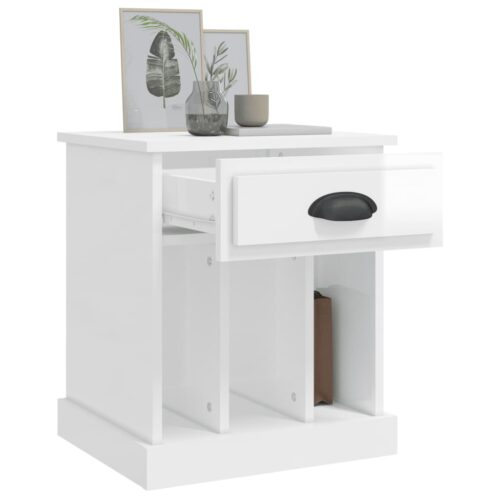 Bedside Cabinet High Gloss White 43x36x50cm - Image 5