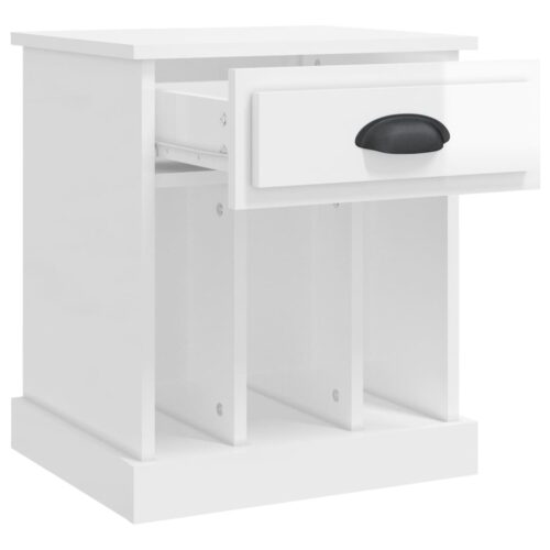 Bedside Cabinet High Gloss White 43x36x50cm - Image 6