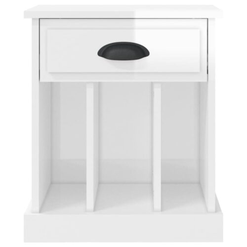 Bedside Cabinet High Gloss White 43x36x50cm - Image 7