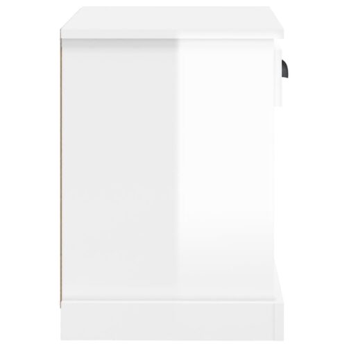 Bedside Cabinet High Gloss White 43x36x50cm - Image 8