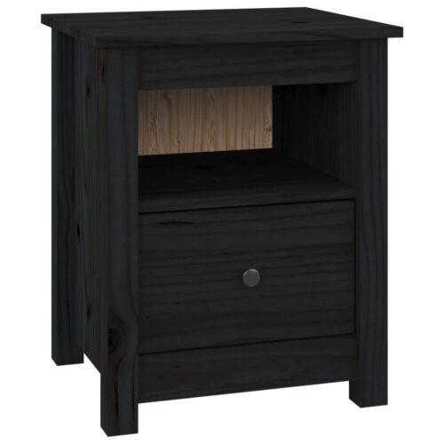 Bedside Cabinets 2pcs Black 40x35x49cm Solid Wood Pine - Image 5