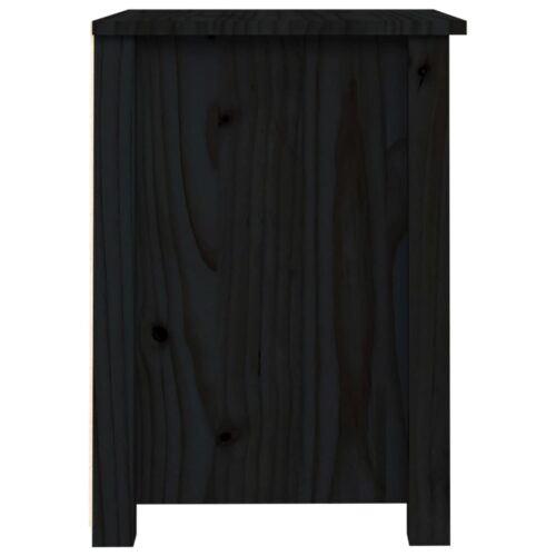 Bedside Cabinets 2pcs Black 40x35x49cm Solid Wood Pine - Image 8