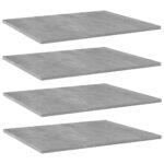 Bookshelf Boards 4pcs Concrete Grey 60x50x1.5cm Engineered Wood
