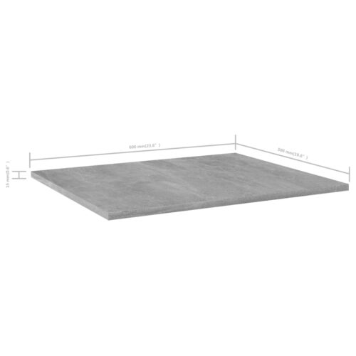 Bookshelf Boards 4pcs Concrete Grey 60x50x1.5cm Engineered Wood - Image 5