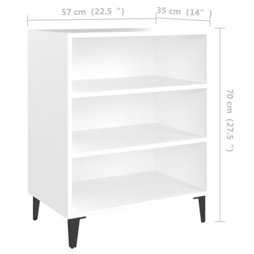 Sideboard White 57x35x70cm Engineered Wood - Image 6