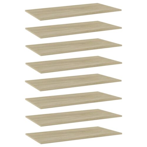 Bookshelf Boards 8pcs Sonoma Oak 80x20x1.5cm Engineered Wood