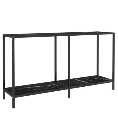 Console Table Black 140x35x75.5cm Tempered Glass - Image 2