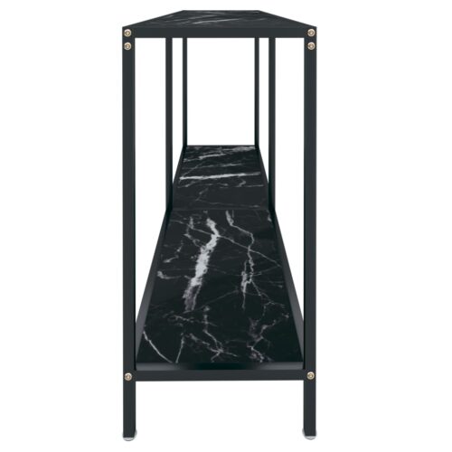 Console Table Black 140x35x75.5cm Tempered Glass - Image 4