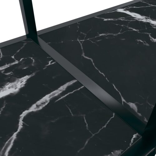 Console Table Black 140x35x75.5cm Tempered Glass - Image 6