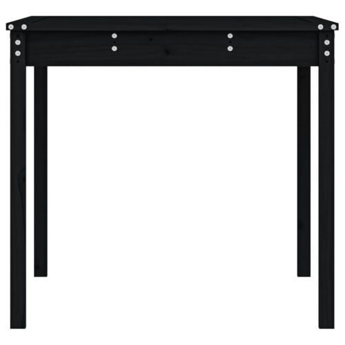 Garden Table Black 121x82.5x76cm Solid Wood Pine - Image 6