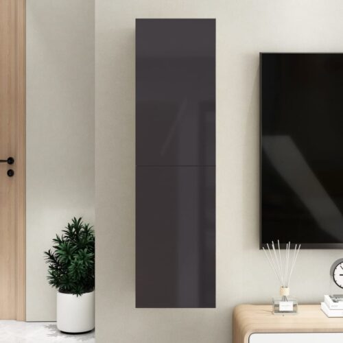 TV Cabinet High Gloss Grey 30.5x30x110cm Engineered Wood - Image 12